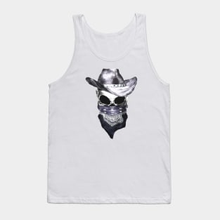 skull art, hat cowboy, bandanas, headband Tank Top